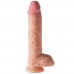 Фаллоимитатор на присоске King Cock Dual Density 10 Fat Cock with Balls 28 см