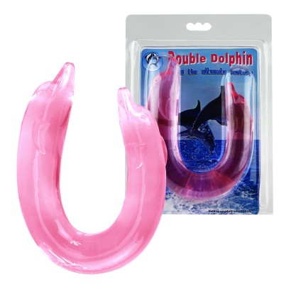 Двухголовый фаллоимитатор Double Dolphin розовый 