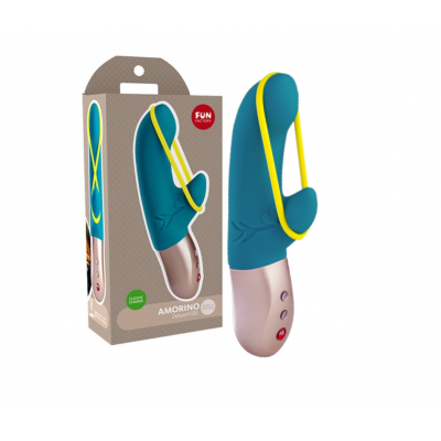 Мини-вибратор с клиторальной стимуляцией  Fun Factory Amorino голубой