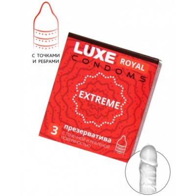 Презервативы рифленые Luxe Royal Extreme 3 шт Презервативы рифленые Luxe Royal Extreme 3 шт