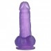 Фиолетовый фаллос Jelly Studs Crystal Dildo Small 16 см