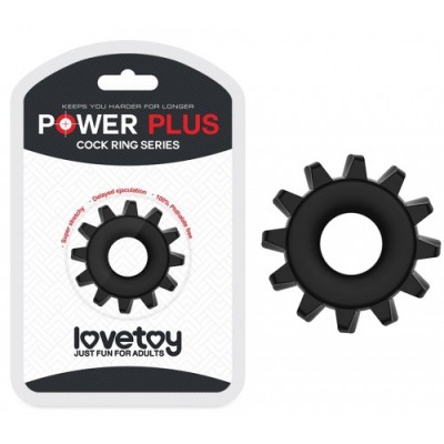 Эрекционное черное кольцо Power Plus Coock Ring