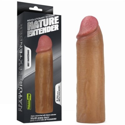 Удлиняющая насадка на пенис Revolutionary Silicone Nature Extender мулат + 4 см Удлиняющая насадка на пенис Revolutionary Silicone Nature Extender мулат + 4 см