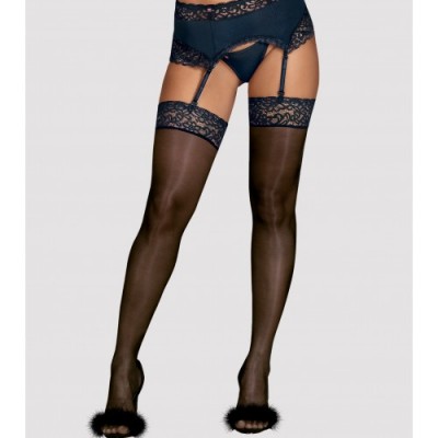 Чулки с темно-синим кружевом Drimera S/M