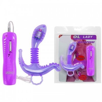Вибростимулятор точки-G с анальным и клиторальным стимуляторами Ol Lady фиолетовый