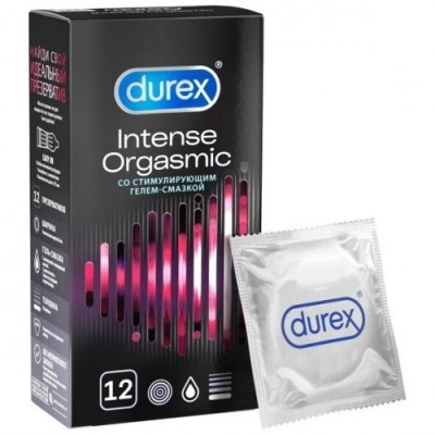 Презервативы Durex Intense Orgasmic с ребристой и точечной структурой 12 шт Презервативы Durex Intense Orgasmic с ребристой и точечной структурой 12 шт