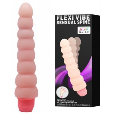 Рельефный вибратор с хребтом Flexi Vibe 19 см