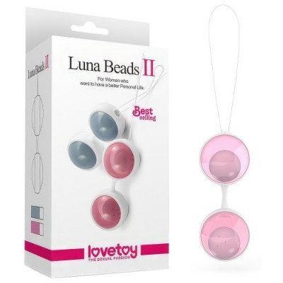 Вагинальные шарики со смещённым центром тяжести Luna Beads розовые