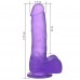 Фиолетовый фаллос Jelly Studs Crystal Dildo Medium 18 см