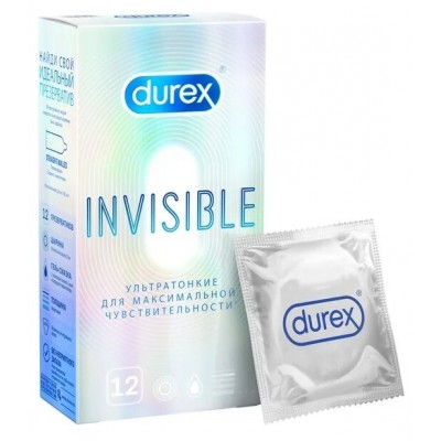 Презервативы Durex №12 Invisible ультратонкие для максимальной чувствительности Презервативы Durex №12 Invisible ультратонкие для максимальной чувствительности
