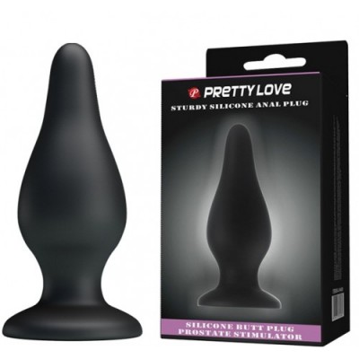 Черная анальная пробка на присоске Pretty Love Sturdy Silicone Anal Plug