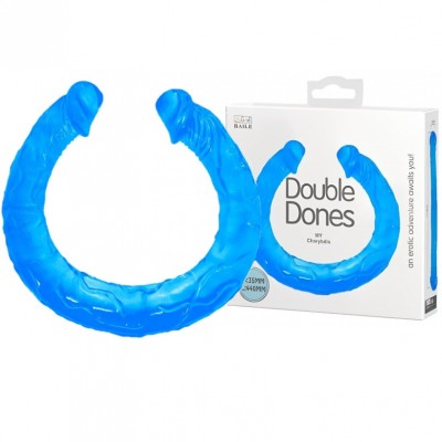 Фаллоимитатор двухголовый голубой Double Dones 44 см