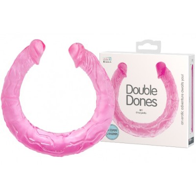 Фаллоимитатор двухголовый розовый Double Dones 44 см	