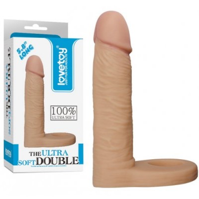 Реалистичная насадка для двойного проникновения The Ultra Soft Double 15 см Реалистичная насадка для двойного проникновения The Ultra Soft Double 15 см
