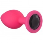 Анальная пробка Emotions Cutie Small Pink black crystal