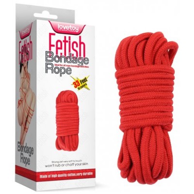 Веревка для бондажа красная Fetish Bondage Rope 10 м