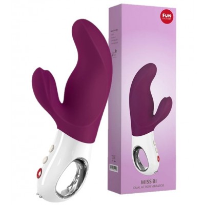 Вибратор с клиторальным стимулятором Fun Factory Miss Bi ежевичный