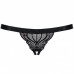 Пикантные черные трусики-стринги с открытой промежностью S/M