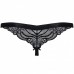 Пикантные черные трусики-стринги с открытой промежностью S/M