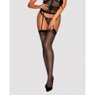 Классические черные чулки XXL/XXXL