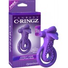 Двойное эрекционное кольцо с вибрацией Fantasy C-Ringz Lovely Licks Couples Ring