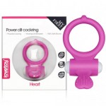 Виброкольцо розовое Power Heart Clit Cockring
