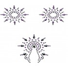Пэстисы Breast & Pubic Jewelry черные и сиреневые Crystal Stiker