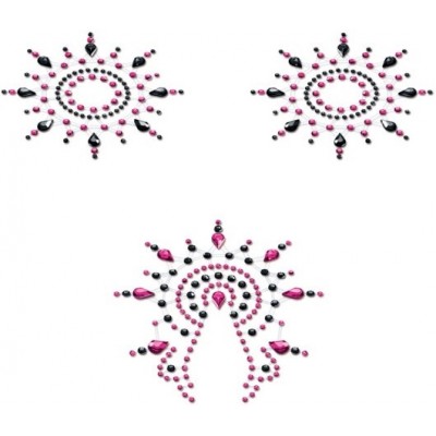 Пэстисы Breast & Pubic Jewelry черные и розовые Crystal Stiker