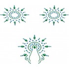 Пэстисы Breast & Pubic Jewelry зеленые и голубые Crystal Stiker 