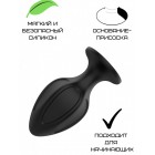 Черная силиконовая анальная пробка рельефная М