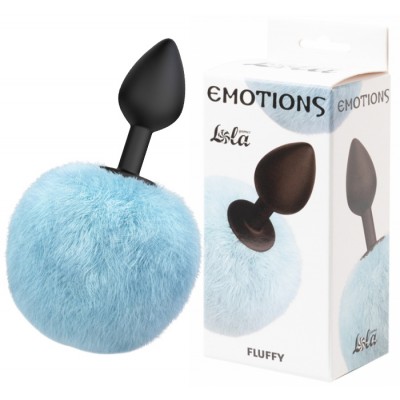 Анальная пробка с хвостиком Emotions Fluffy Blue Анальная пробка с хвостиком Emotions Fluffy Blue