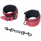 Красные лаковые наручники Party Hard Bizzare на металлической цепи