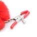 Зажимы на соски с красным мехом Party Hard Angelic Red