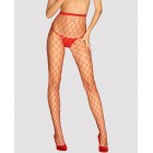 Сексуальные красные колготки в крупную сетку S/L