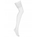 Элегантные белые чулки с широкой кружевной полоской L/XL