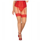 Красные чулки с кружевными вставками Blossmina 4XL/5XL