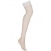 Классические чулки на резинке цвета экрю L/XL