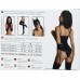 Секcуальное черное боди с пажами Glossy из материала Wetlook размер L