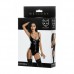 Секcуальное черное боди с пажами Glossy из материала Wetlook размер L
