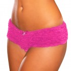 Неоново-розовые трусы-шортики с рюшами S/M