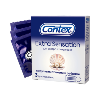 Презервативы Contex № 3 Extra Sensation (с крупными точками и ребрами)