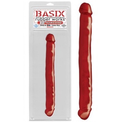 Двухсторонний фаллоимитатор Basix Rubber Works 12 in Double Dong Red Двухсторонний фаллоимитатор Basix Rubber Works 12 in Double Dong Red