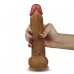 Фаллоимитатор на присоске с мошонкой мулат Dual-layered Liquid Silicone 21 см