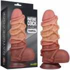 Реалистичный фаллоимитатор с мошонкой и рельефом из веревок Lovetoy Silicone Cock with Rope 25 см