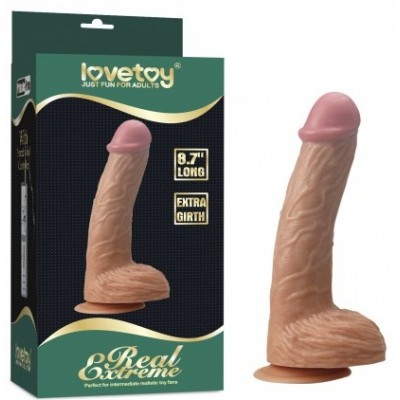 Фаллоимитатор на присоске с розовой головкой Real Extreme Extra Girth