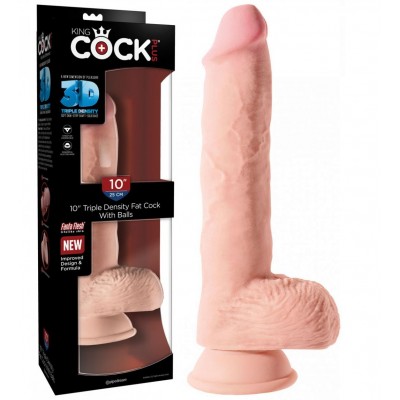Большой фаллос с мошонкой на присоске King Cock Plus Triple Density 28 см Большой фаллос с мошонкой на присоске King Cock Plus Triple Density 28 см