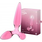 Стеклянный стимулятор 3 в 1 Satisfyer Triple Crystal 2 розовый 22 см