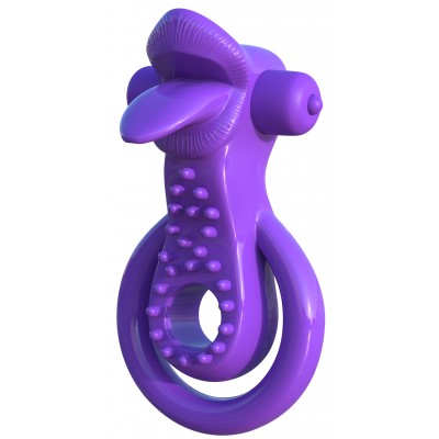 Двойное эрекционное кольцо с вибрацией Licks Couples Ring фиолетового цвета Двойное эрекционное кольцо с вибрацией Licks Couples Ring фиолетового цвета