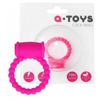 Рельефное виброкольцо A-Toys розовое Рельефное виброкольцо A-Toys розовое