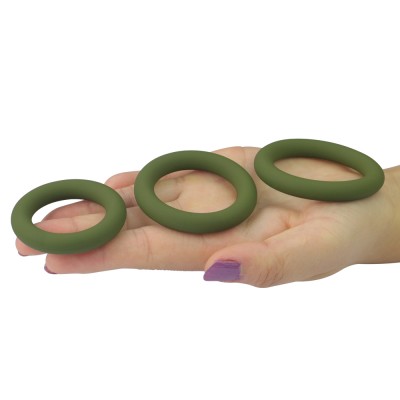 Набор из 3 эрекционных колец Power Plus Soft Silicone Snug Ring зеленые Набор из 3 эрекционных колец Power Plus Soft Silicone Snug Ring зеленые